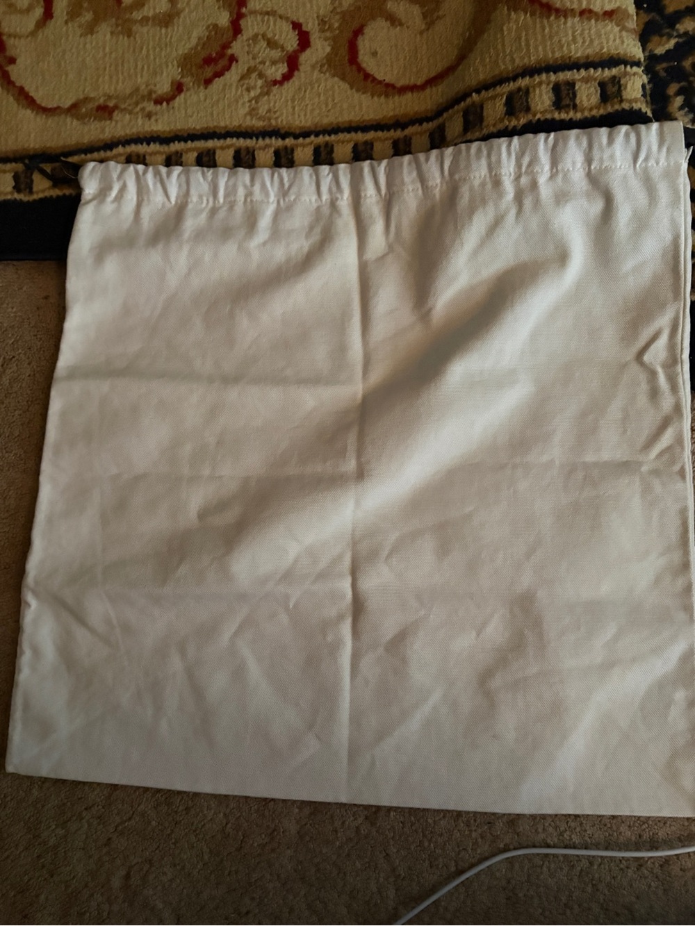 Celine White Drawstring Storage Pouch - Picture 3 of 4